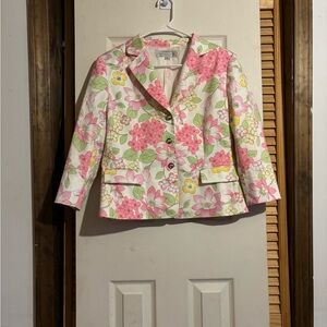 🐾 Floral Tahari Blazer: Size 12p🐾